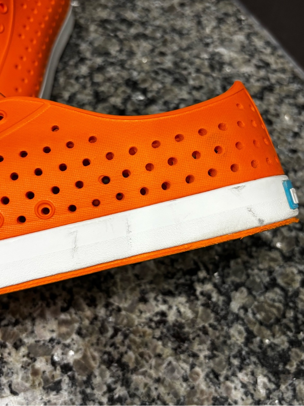 Native Junior Unisex Orange Waterproof Sneakers Size 4 - Picture 9 of 11